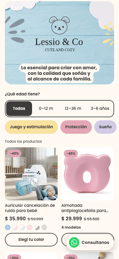 Lessio & Co on a mobile viewport